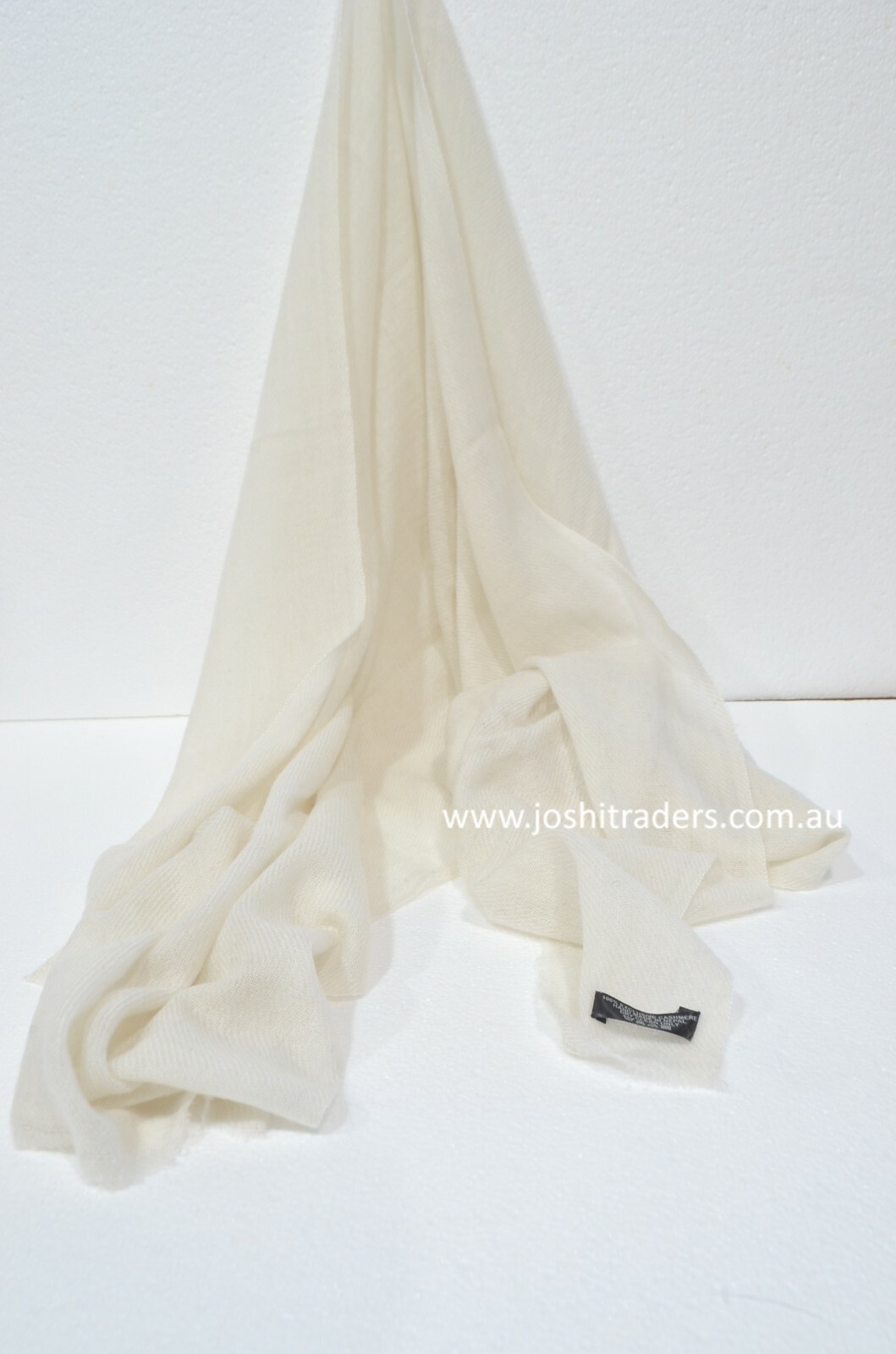 White Cashmere Scarf Shawl Stole Wrap Throw 100% Pashmina Nepalese Handmade