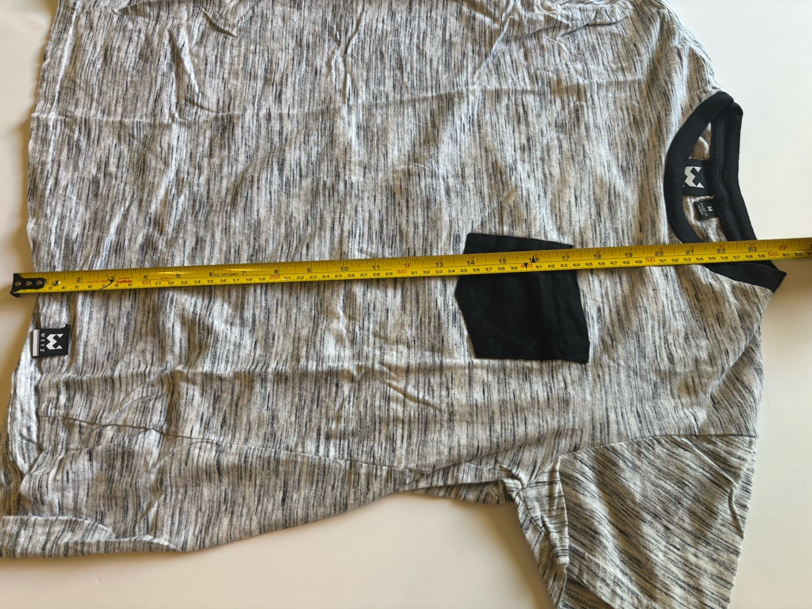 Men’s WXYZ Pocket Tee Medium Gray Designer Cruise Wear Short Sleeve Shirt