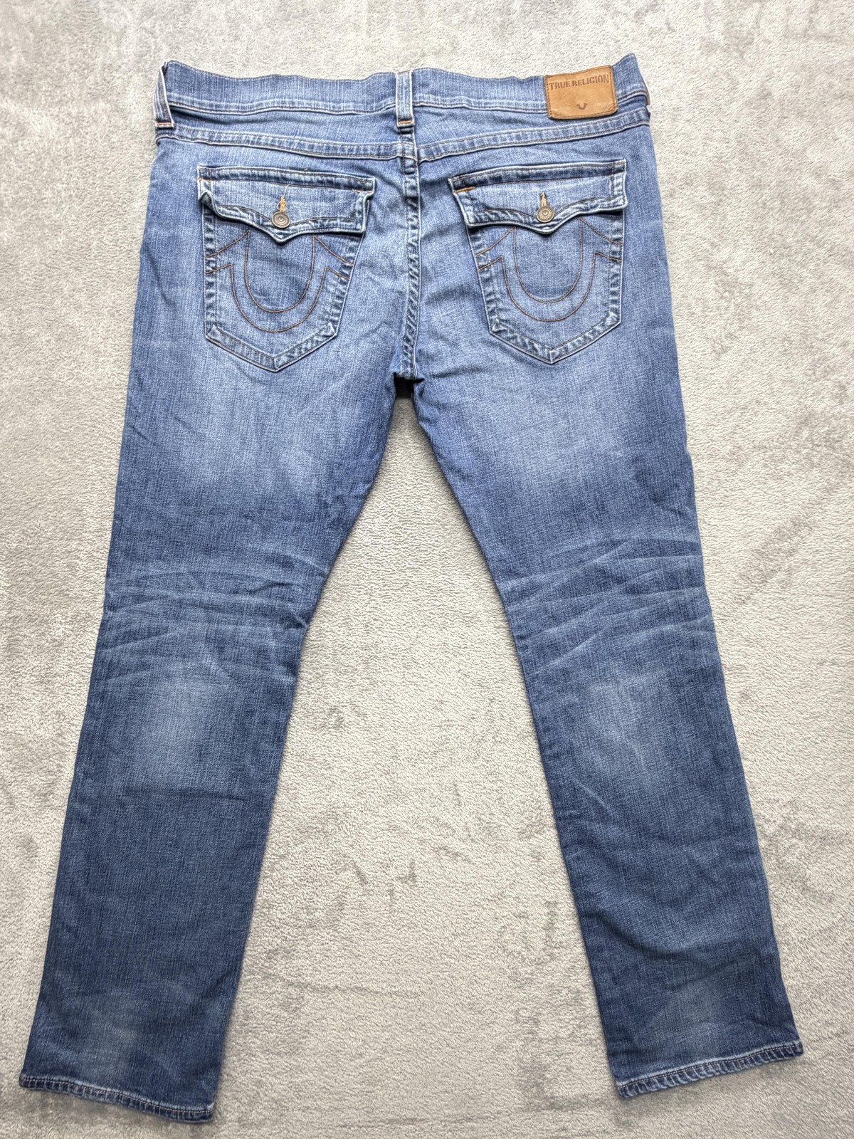 True Religion Jeans Mens Measured 45×34 Blue Straight Slim Denim