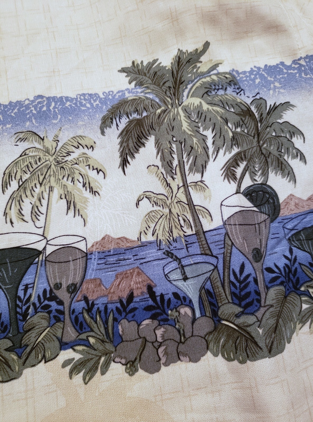 BOCA CLASSICS 100% Rayon Hawaiian Shirt Mens S 20×29 Palm Tree Island NWT *V