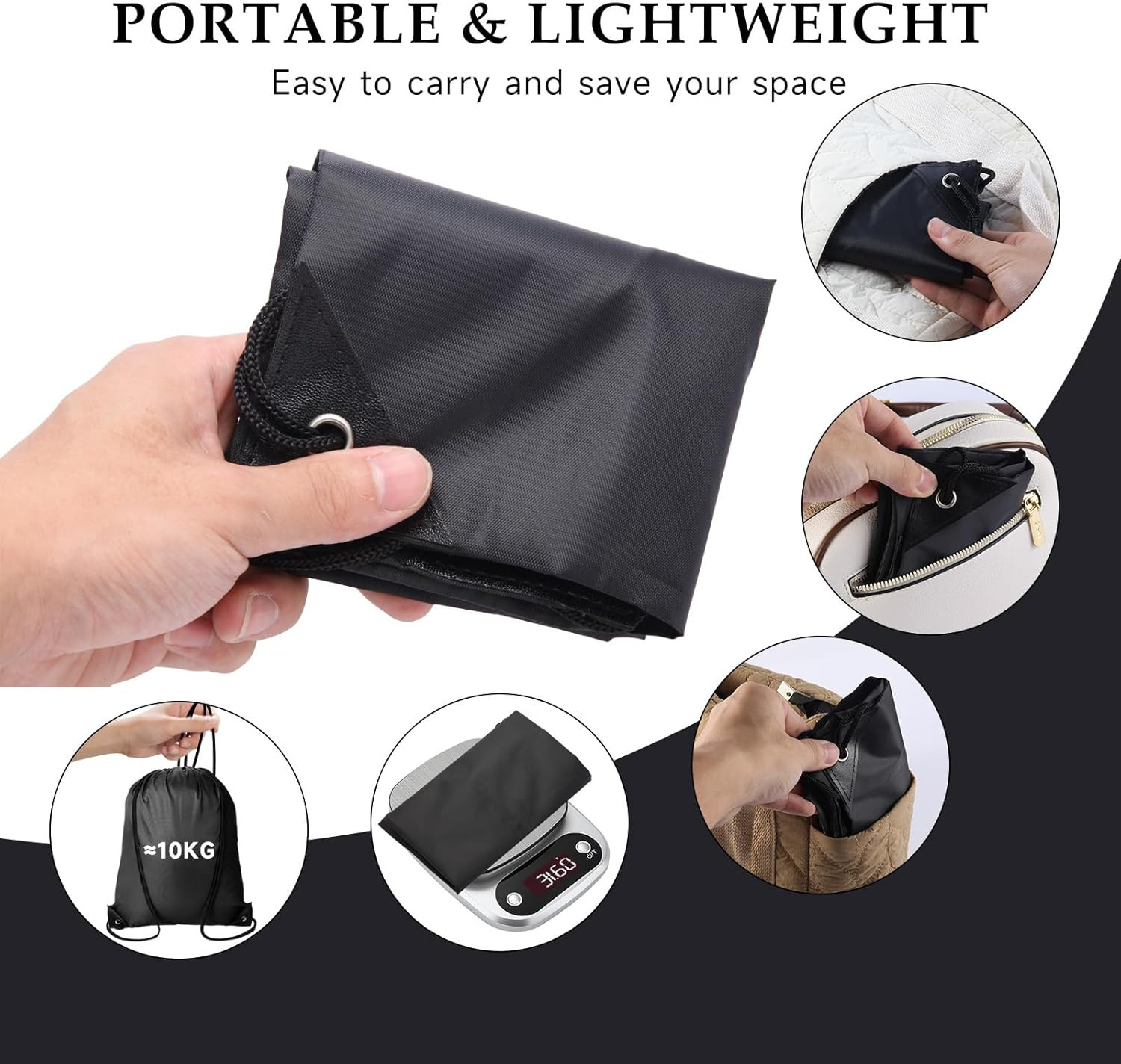 6Pcs Black Drawstring Backpacks Bulk String Bag Cinch Sack Pack Storage Knapsack