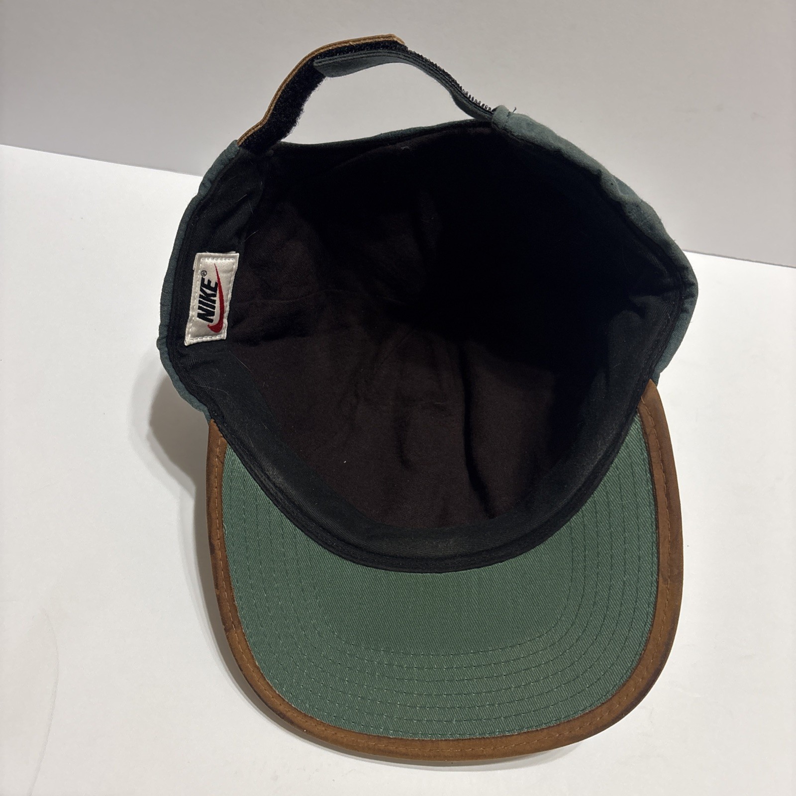 80S Nike Cap Vintage Leather Switching Hat Mens Accessory RARE