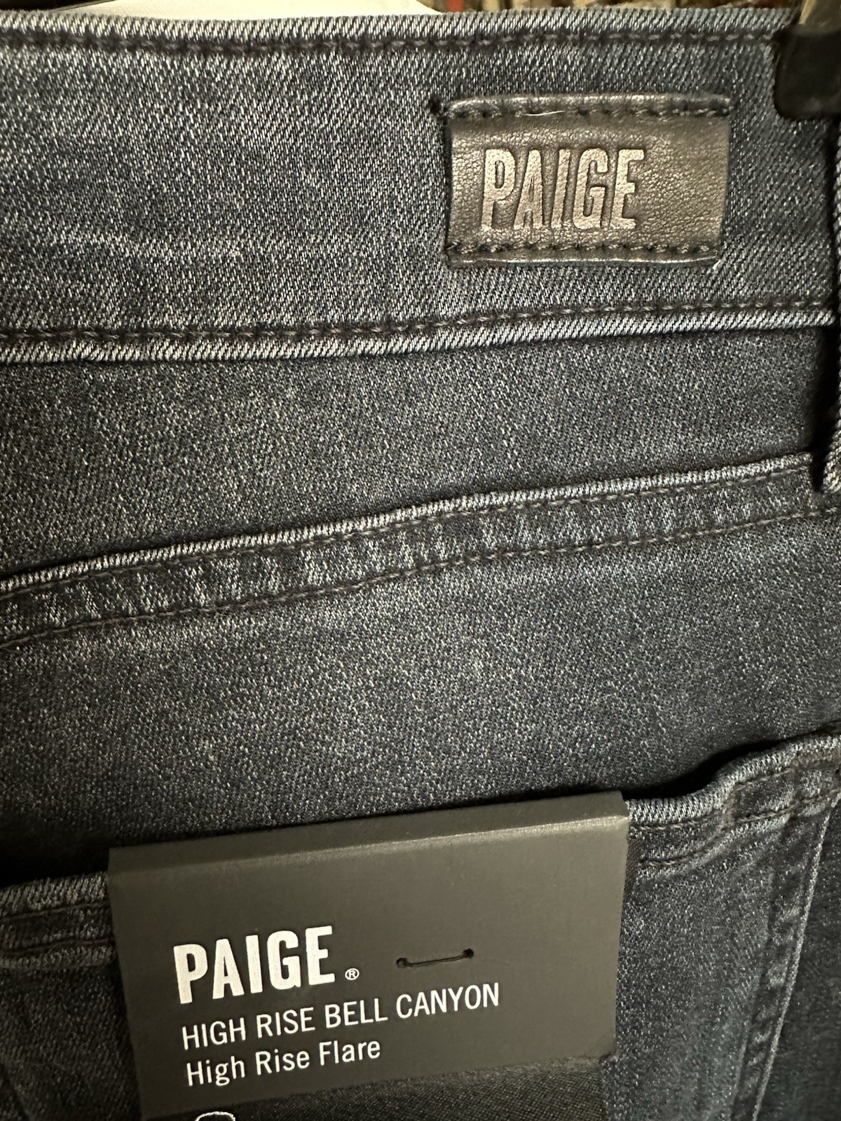 PAIGE women’s stretch high rise flare blue jeans denim cotton USA NWT size 30