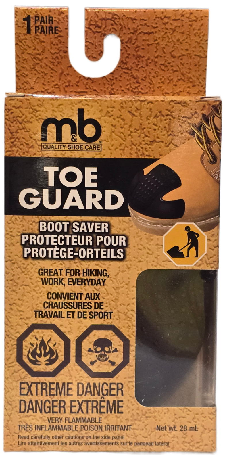 Moneysworth & Best Quality Shoe Toe Guard Boot Saver – Color Black LARGE 1 Pair