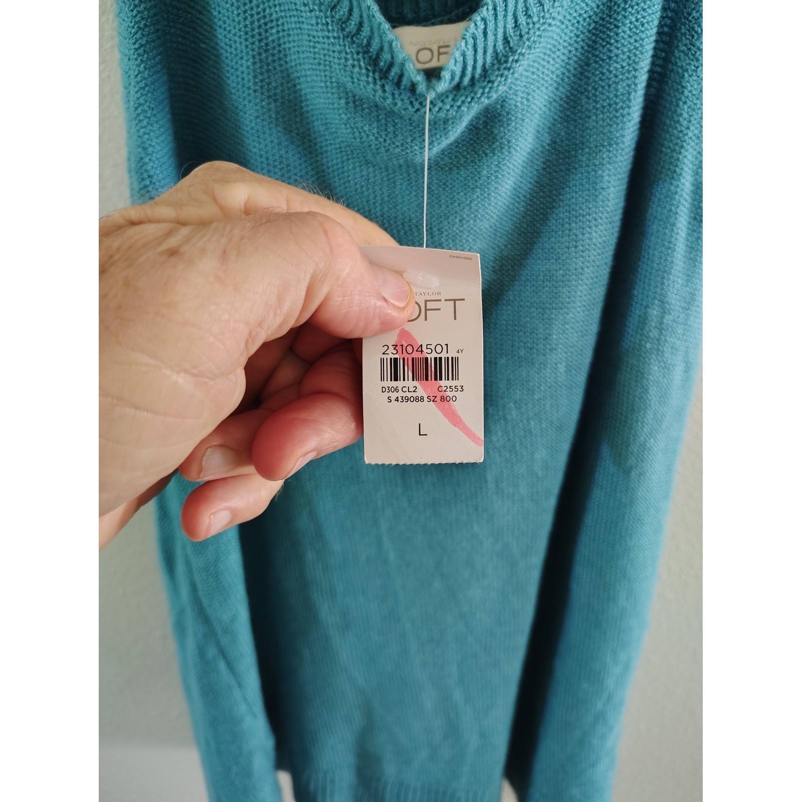Loft Womens Teal Blue Knit Tie Shoulder Sweater Tank Top V-Neck NWT Size L