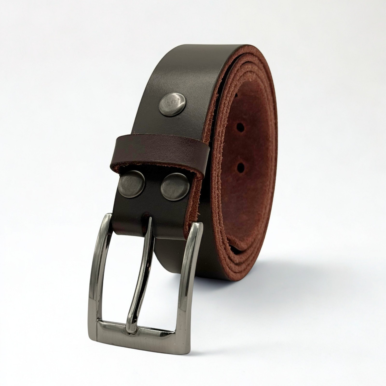 Thick Hide Full Grain Buffalo Brown Leather Belt Width 1.35″ US Made New 32″-44″