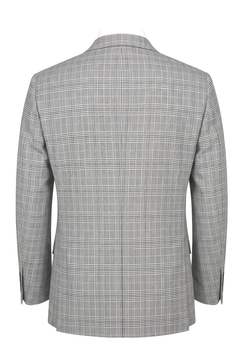 Hickey Freeman Blazer Mens 48 Gray Glen Check Plaid Lightweight Sport Jacket USA