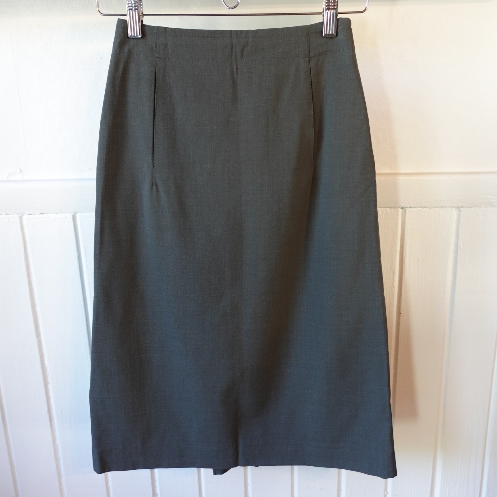 Louis Vuitton Paris Wool Pencil Skirt Size 34 US 2 Gray A-Line High Rise Office