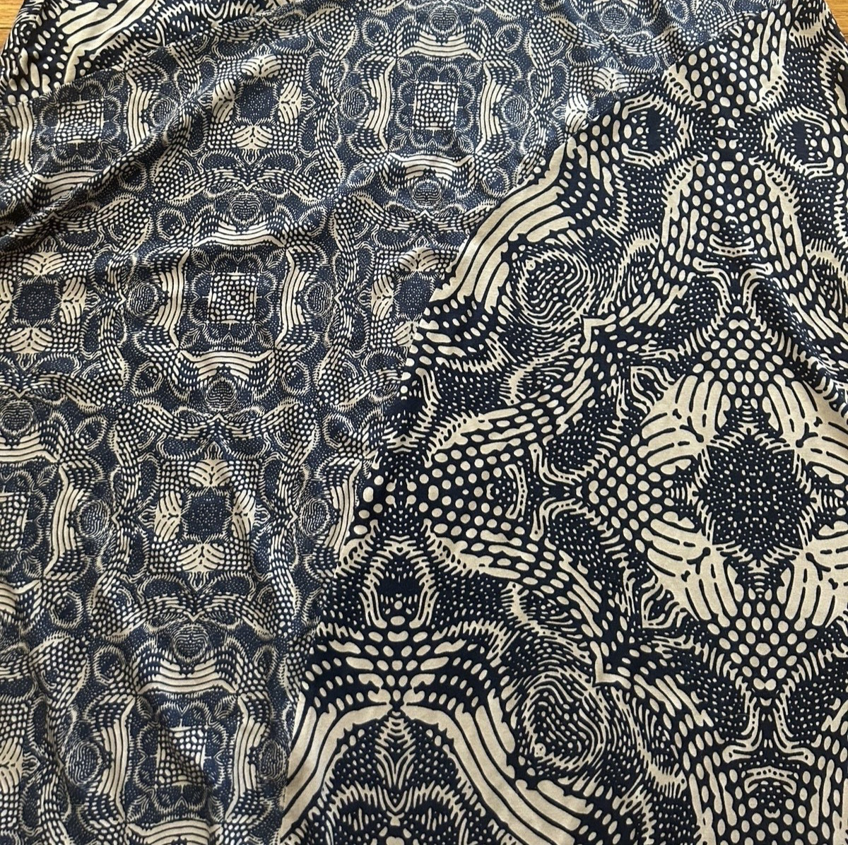 Soft Surroundings Juliette Jersey Maxi Dress Dark Navy Neutral Tile Med NWT $140