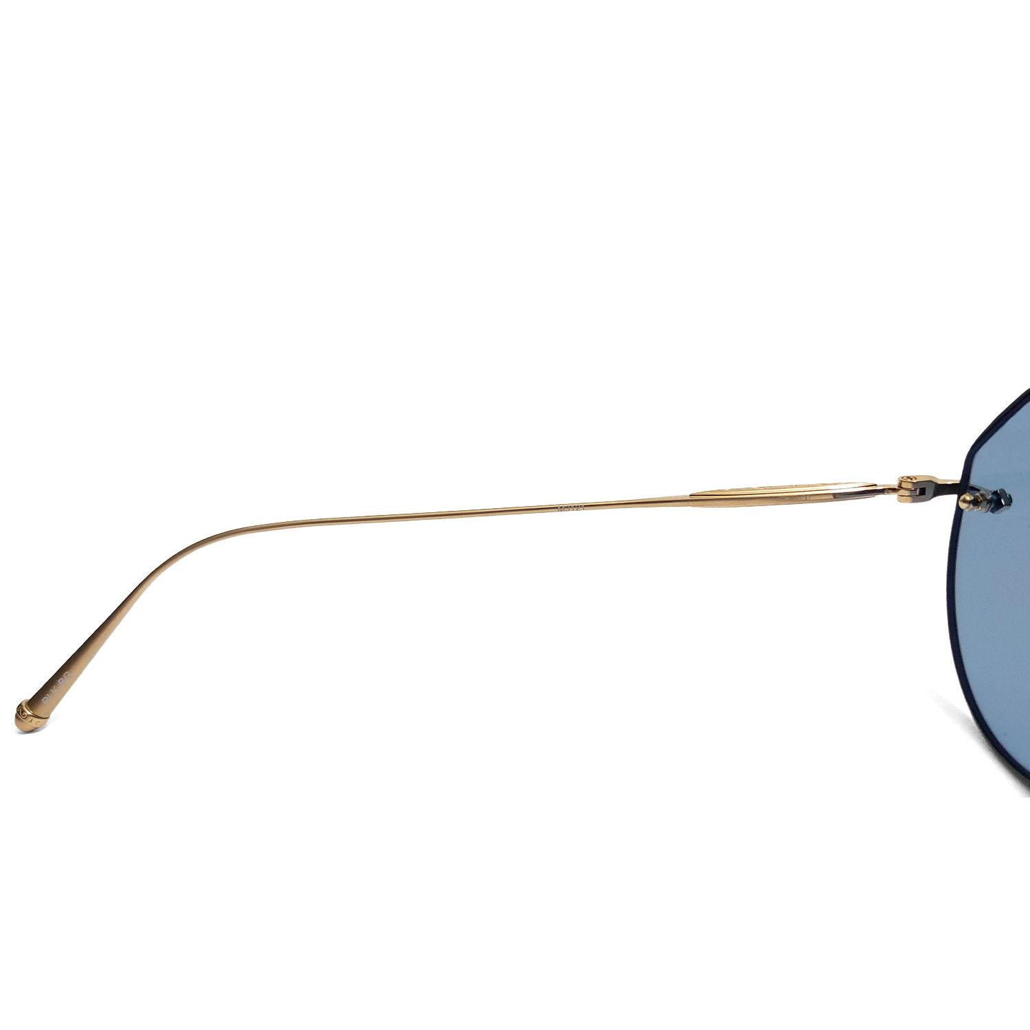 Matsuda M3121 Geometric Sunglasses Brushed Gold | Cobalt Blue Lenses
