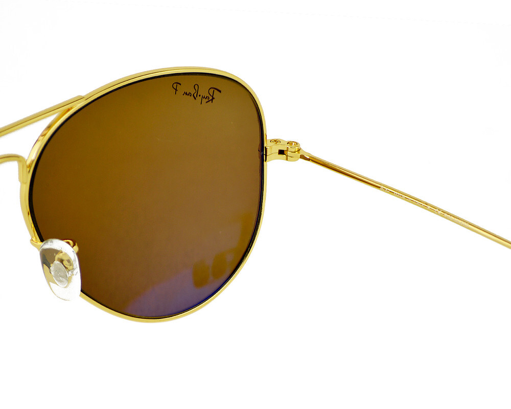 Ray-Ban Sunglasses RB3025 Aviator Classic Gold Frame Polarized Brown Lens 58mm