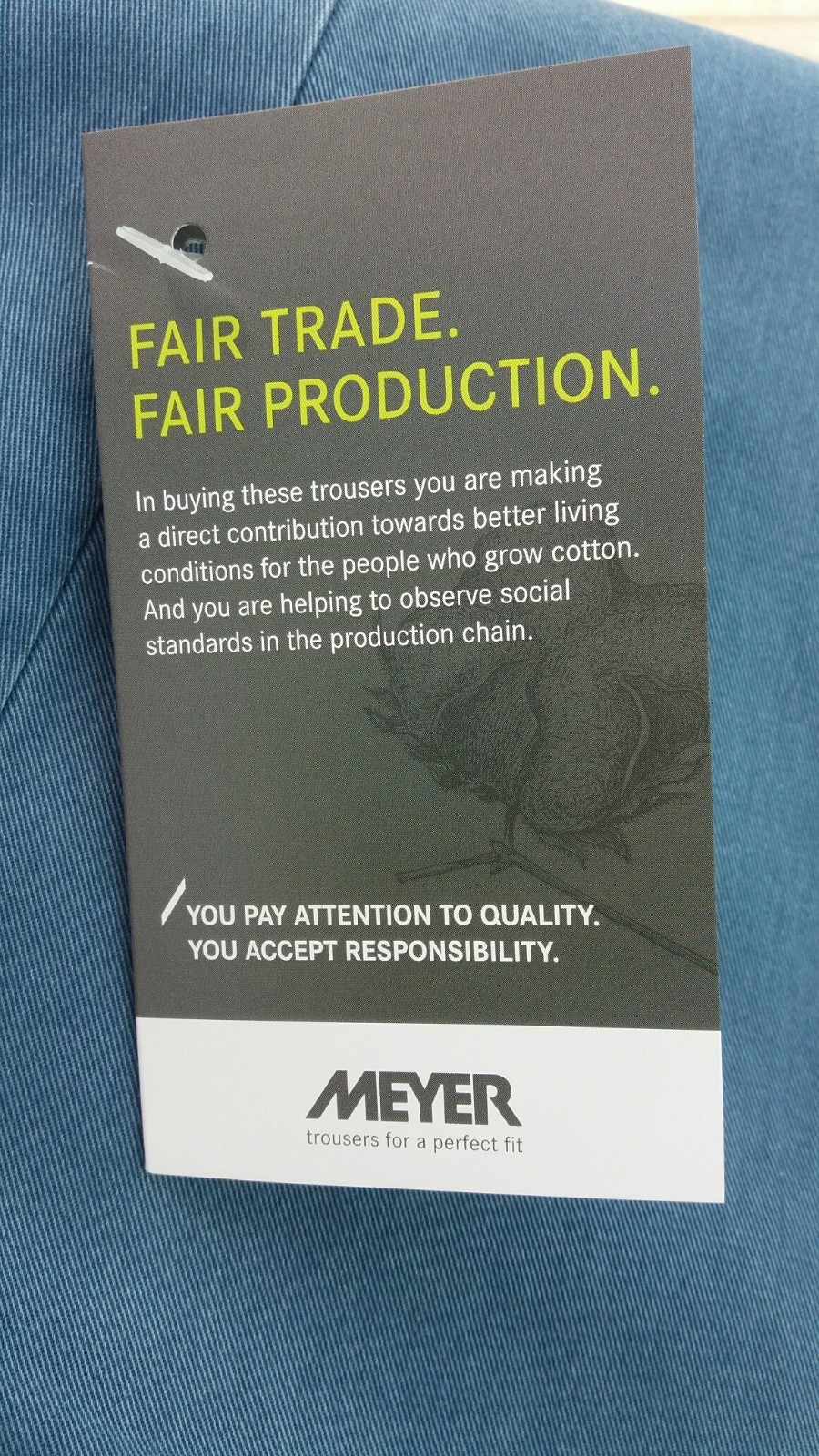 Meyer blue Cotton New York Chinos 1-5001/17 for Big Men 42″44″46″48″50″52″