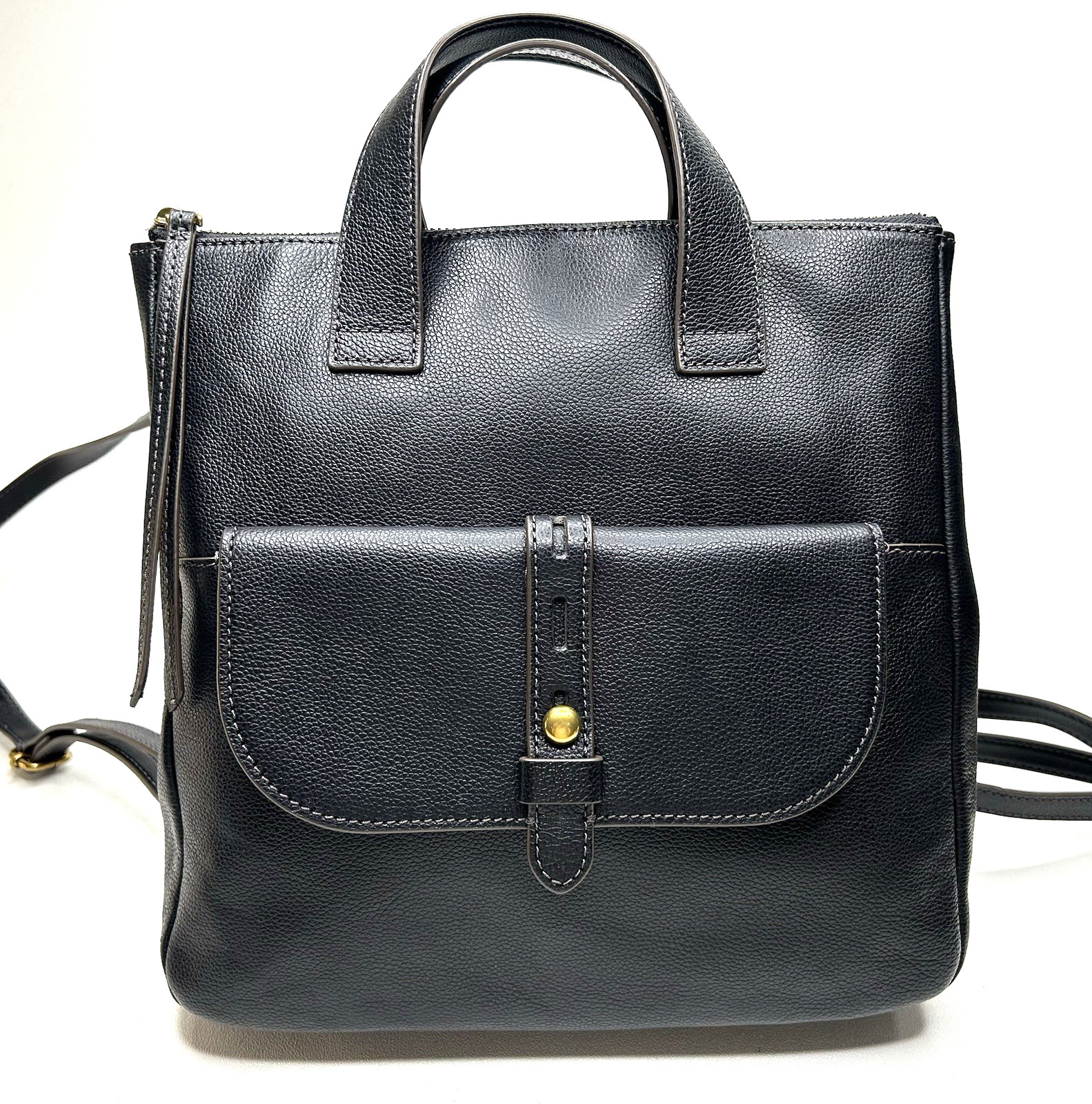 FOSSIL Hunter Black Pebble Leather Small Backpack #SHB2695