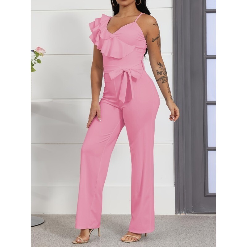 Womens V-Neck Sleeveless One Piece Jumpsuits | Romper Wide Leg Pant|Sexy Party