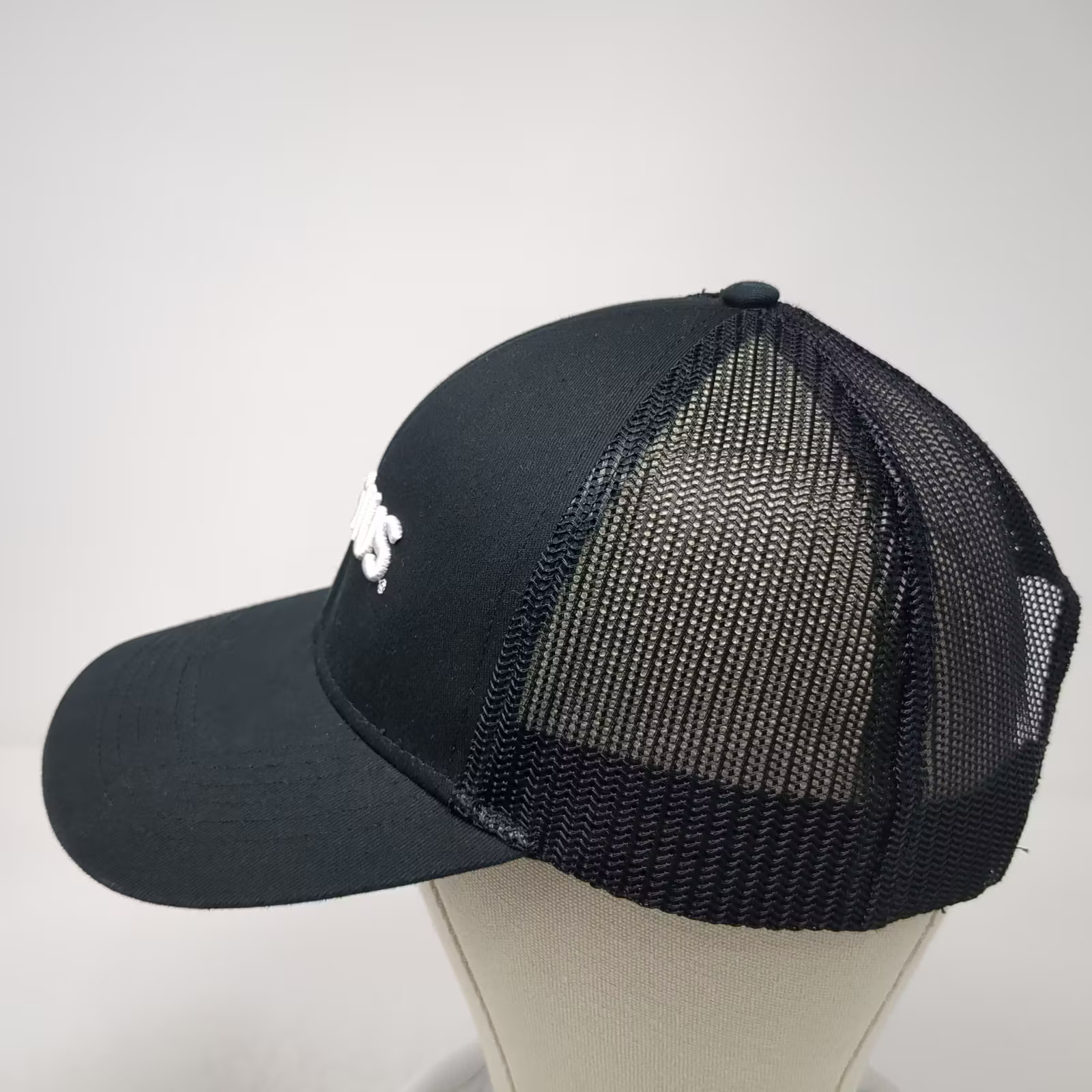 Celsius Trucker Hat Black White OS Mesh Back Snapback Adjustable Embroidered