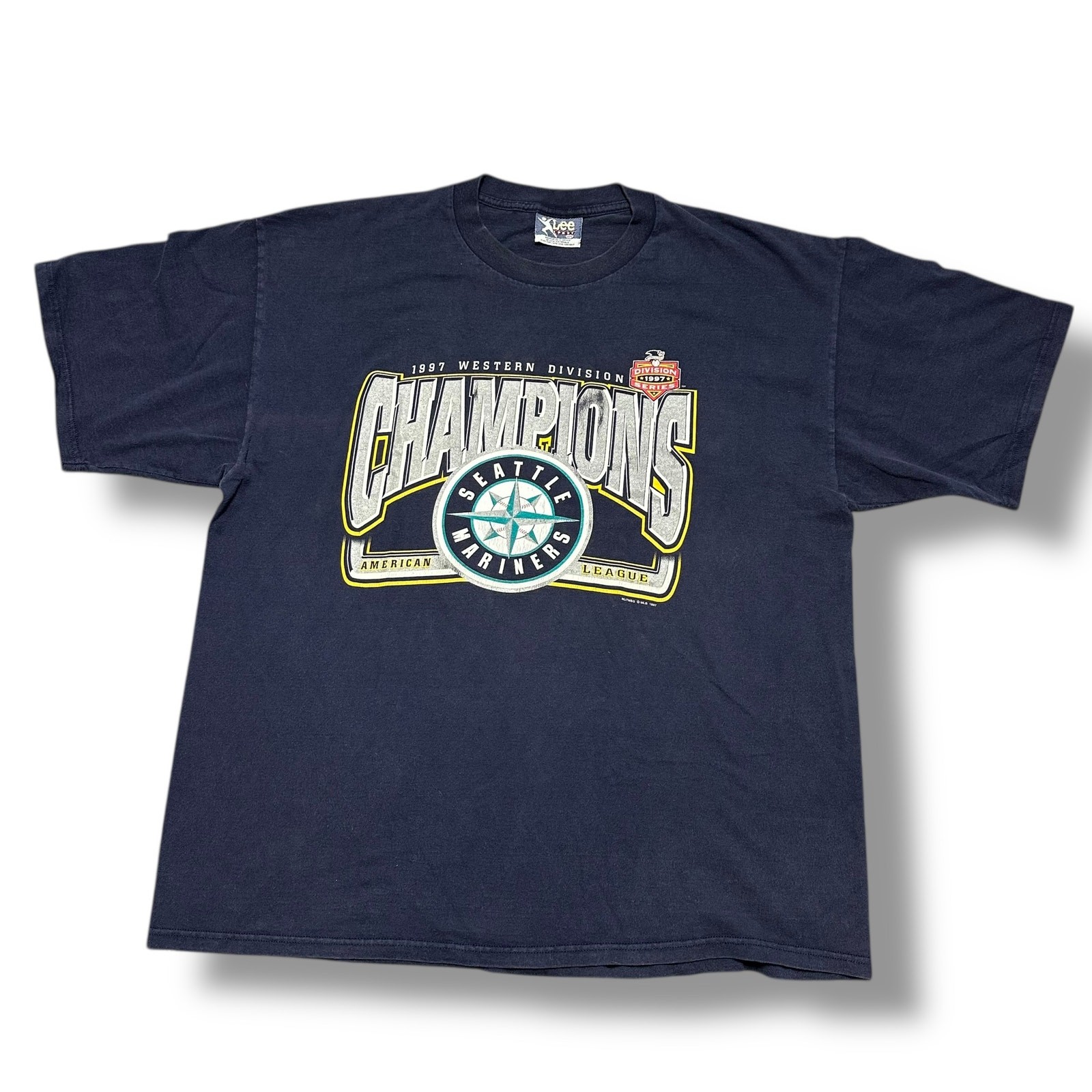 Vintage 90s Seattle Mariners Western Division Champions Tee Shirt MLB XXL