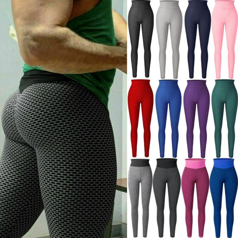 Men Anti-Cellulite Stretch Yoga Leggings Compression Butt Lift Pants Sports Gym