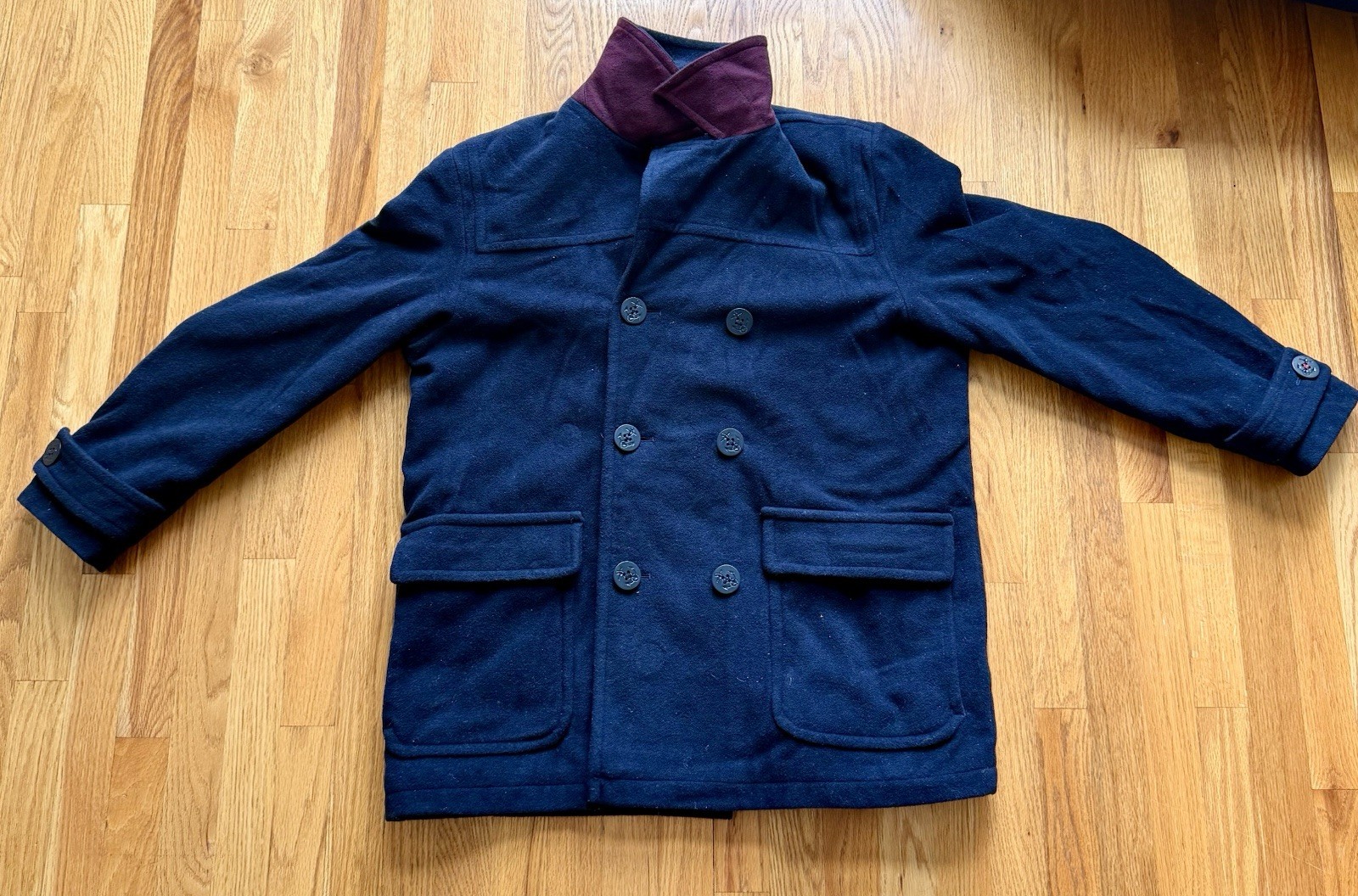 Tommy Hilfiger Men’s XL Navy Double Breasted Peacoat Jacket