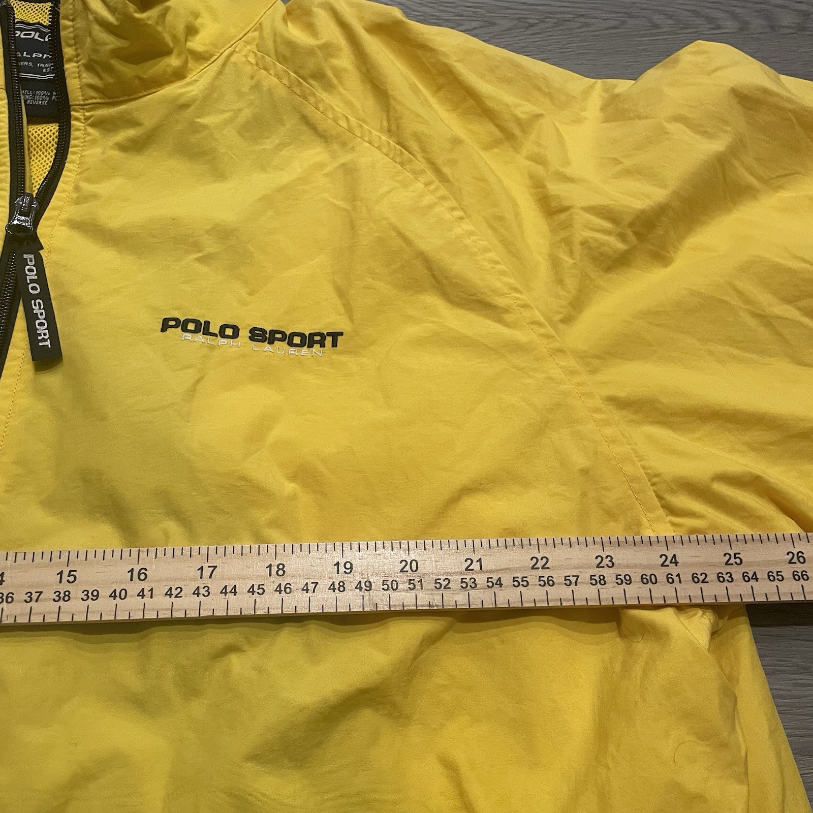 Polo Ralph Lauren Sport Jacket Windbreaker Sailing Yellow 90s Vintage Mens L