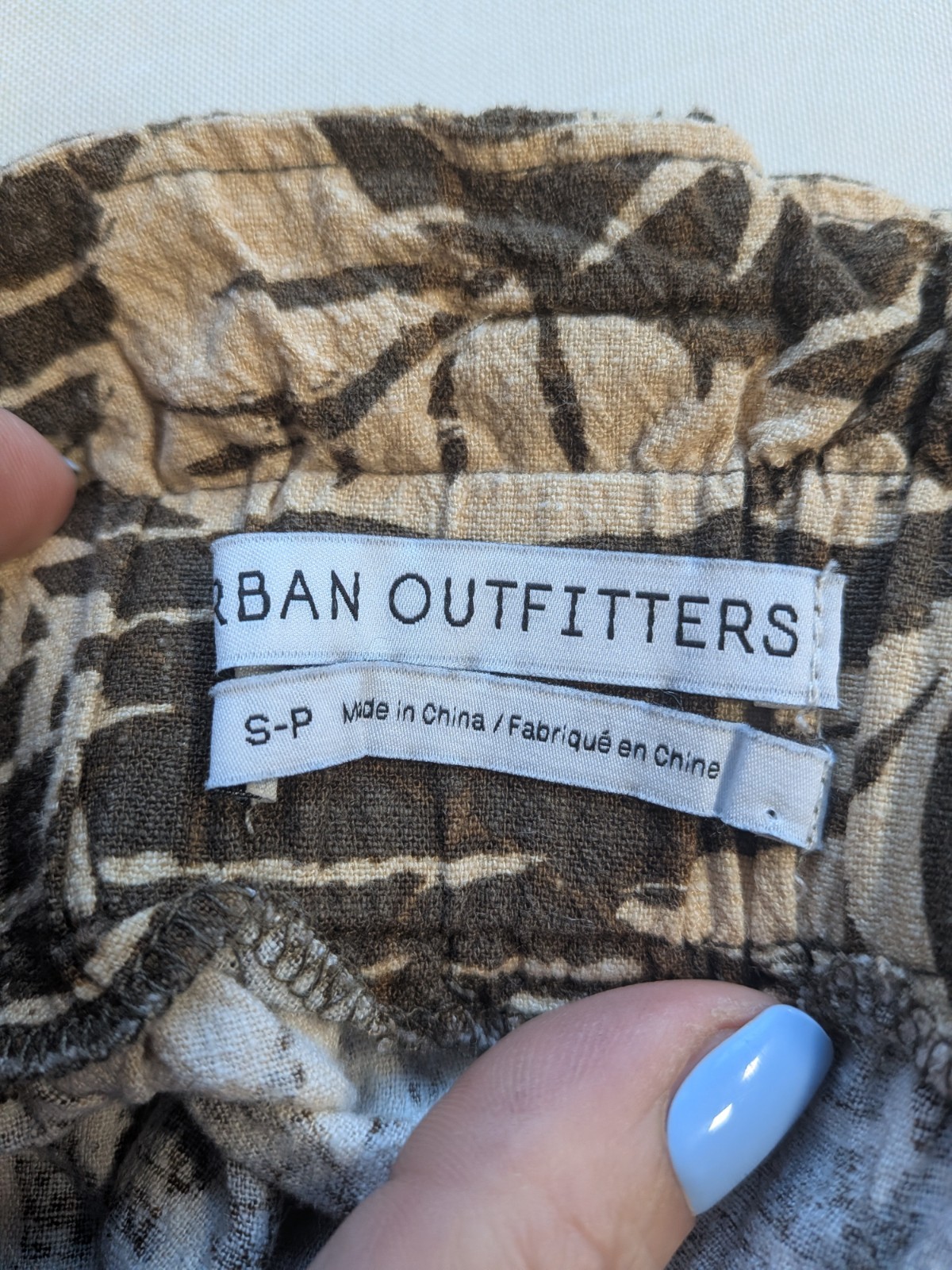 Urban Outfitters Teresa Linen Blend Pants Women’s S Tropical Print Paperbag