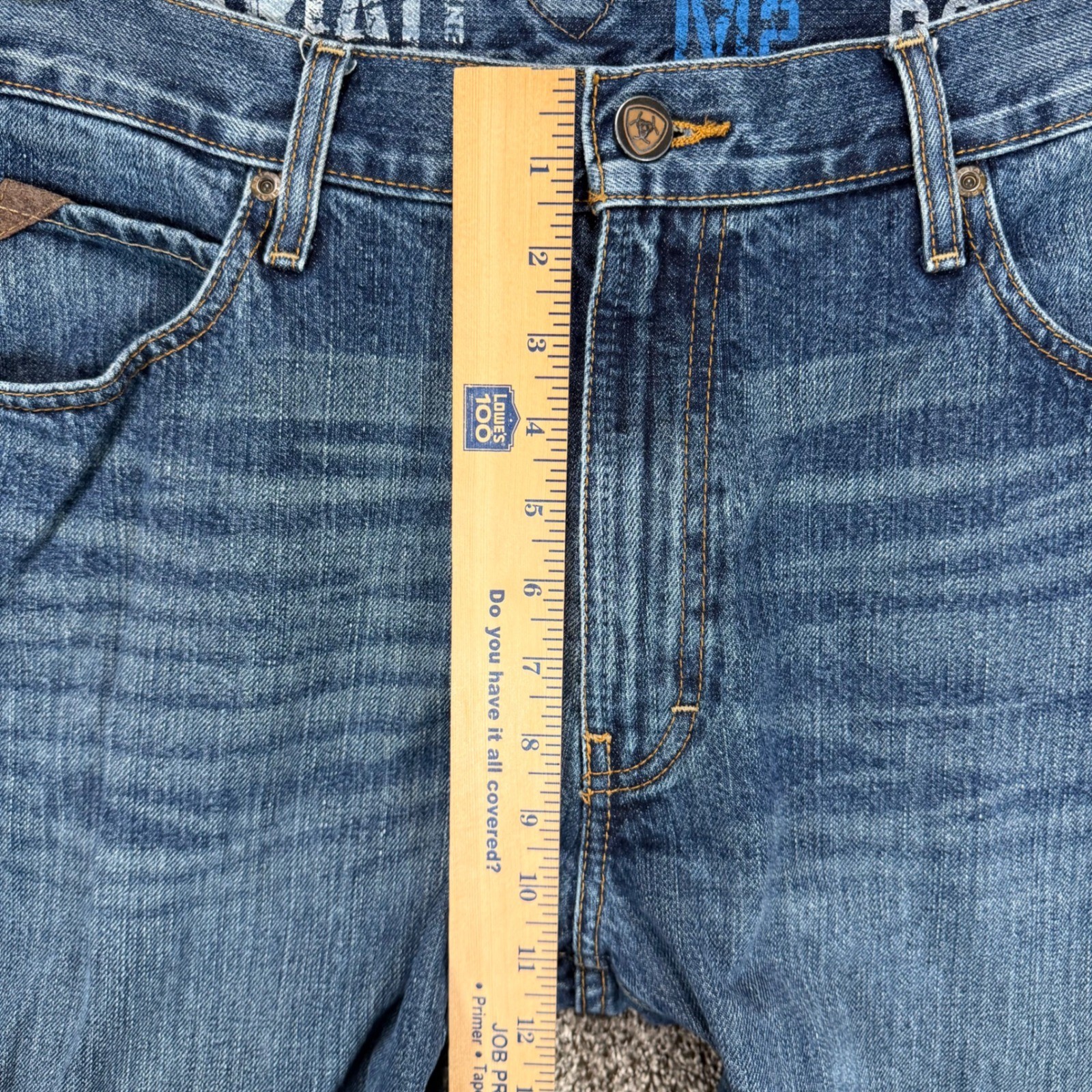 Ariat M2 Relaxed Bootcut Jeans Mens 36×32 Blue Denim Western Cowboy Work Rodeo