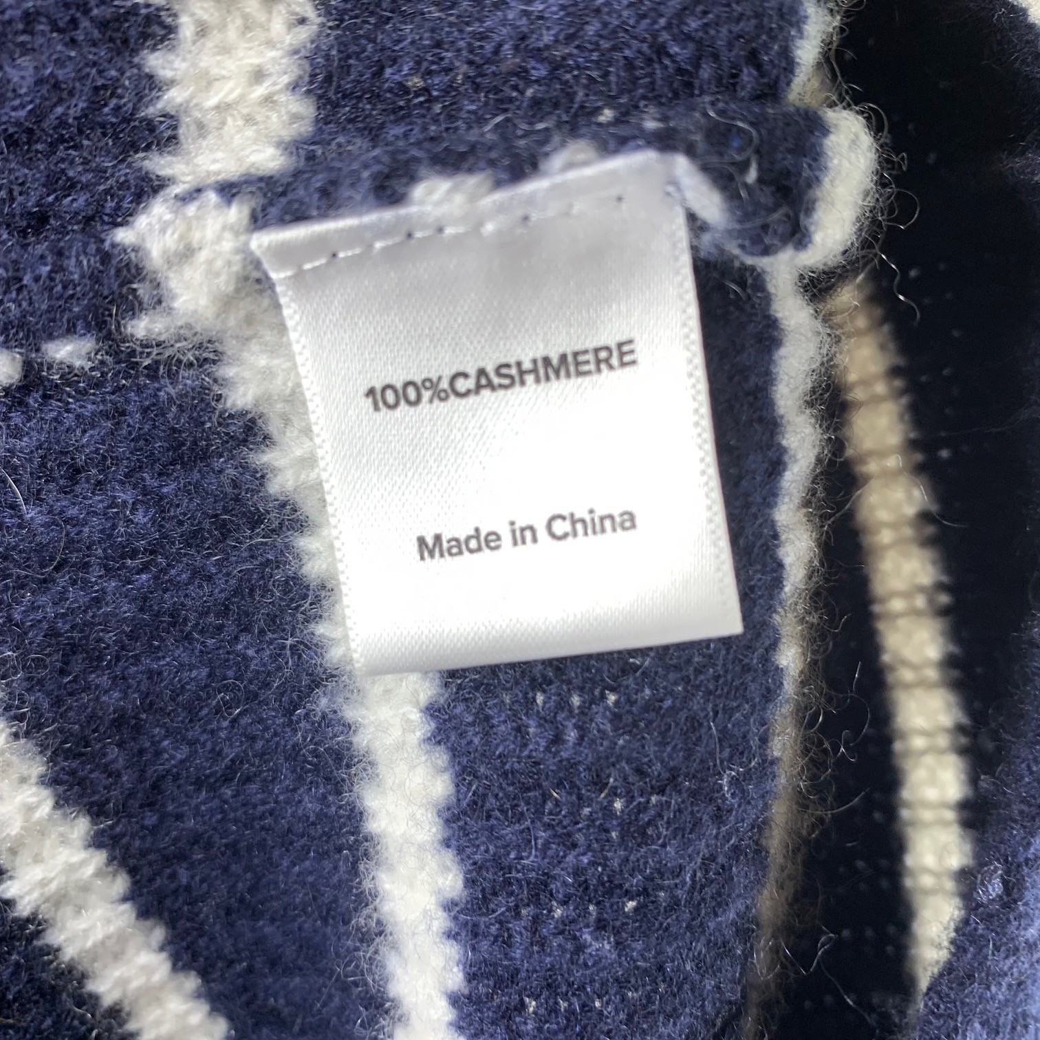 Evereve Cashmere Sweater Stripe Pullover Women’s Size Xs Navy White