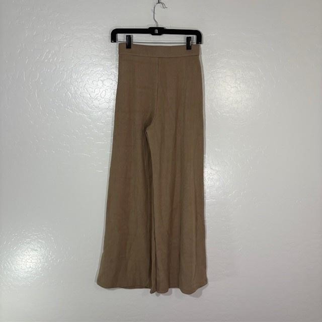 OGL Pants Womens XS Brown Wide Leg High Rise Pull On Textured Lounge NEW