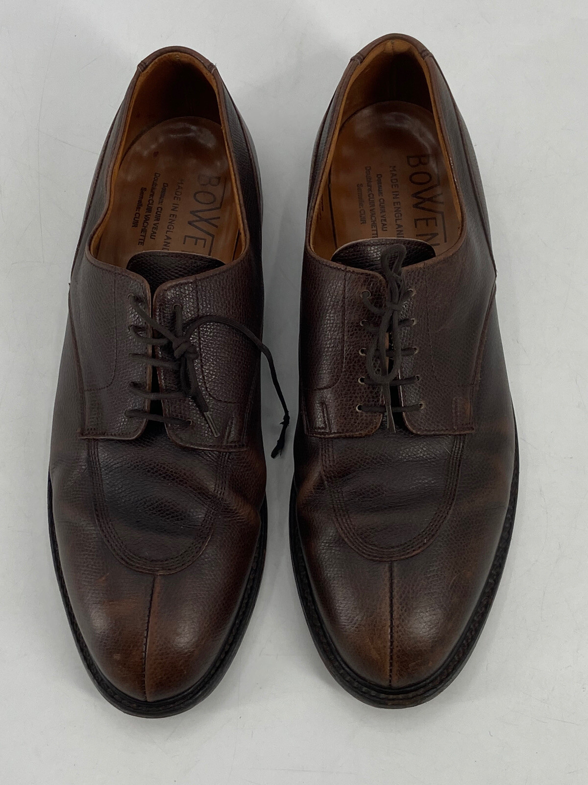 Bowen Men’s Oxford Dress Shoes Brown Leather Size 10 M Made in England