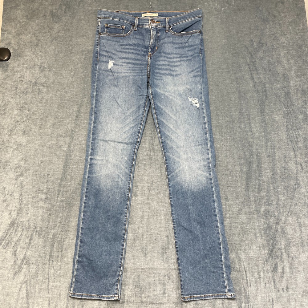 Levi’s 314 Shaping Straight Jeans Womens 31 Blue Denim Stretch Zip Fly 5 Pockets