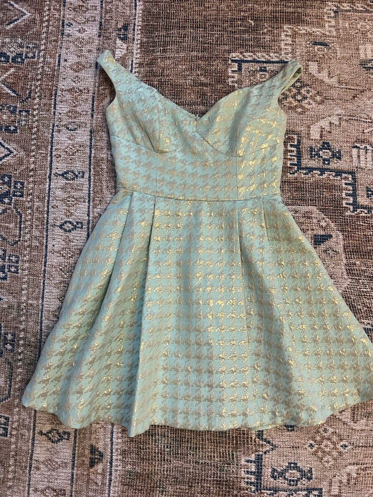 ASOS Petite Mint Green Mint and Gold Mini Dress