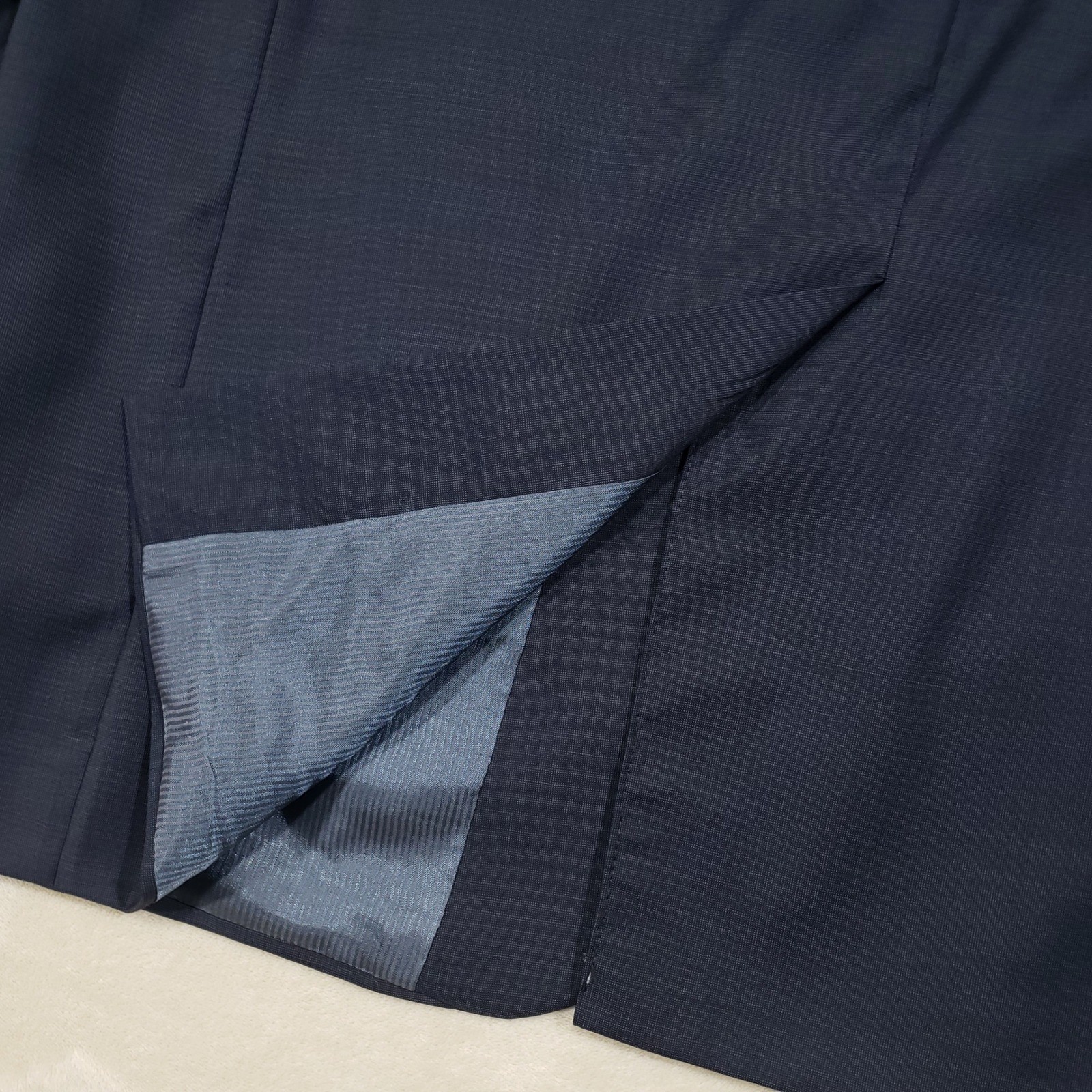 Jack Victor Suit Mens 44R 38W Navy Blue Wool Loreto Two Button Pleated Cuffed