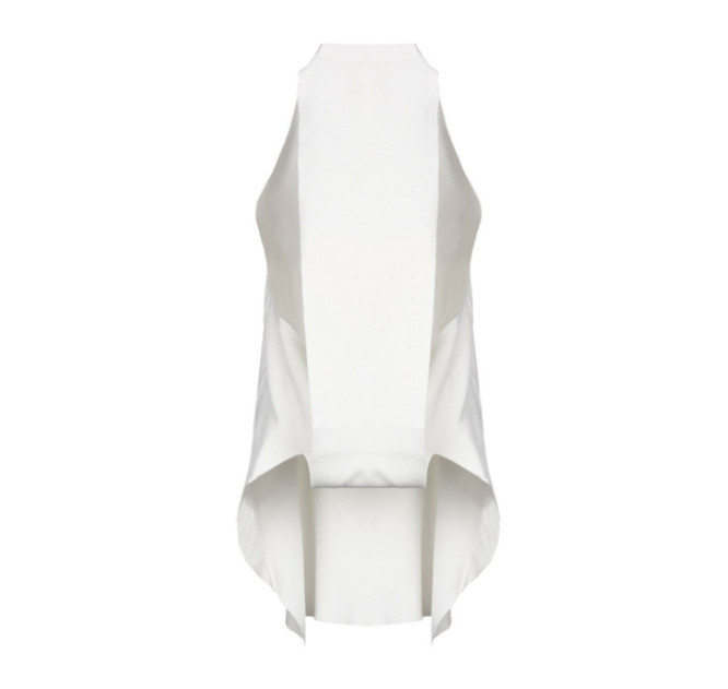 $435 Dion Lee Ladies Shoulder Tie Loop Knit Tank Viscose-Nylon Ivory size 8