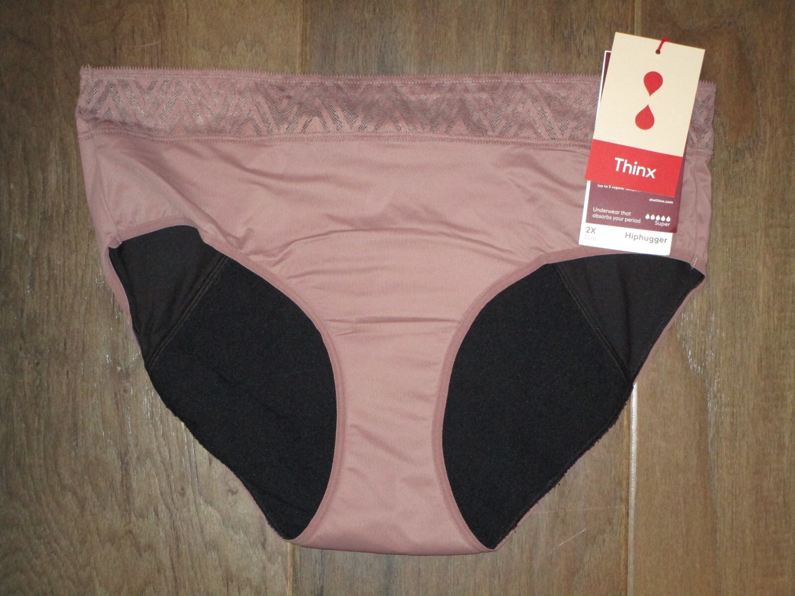 THINX DUSK HIPHUGGER SUPER ABSORBENCY PERIOD-PROOF PANTIES SIZE 2X NEW