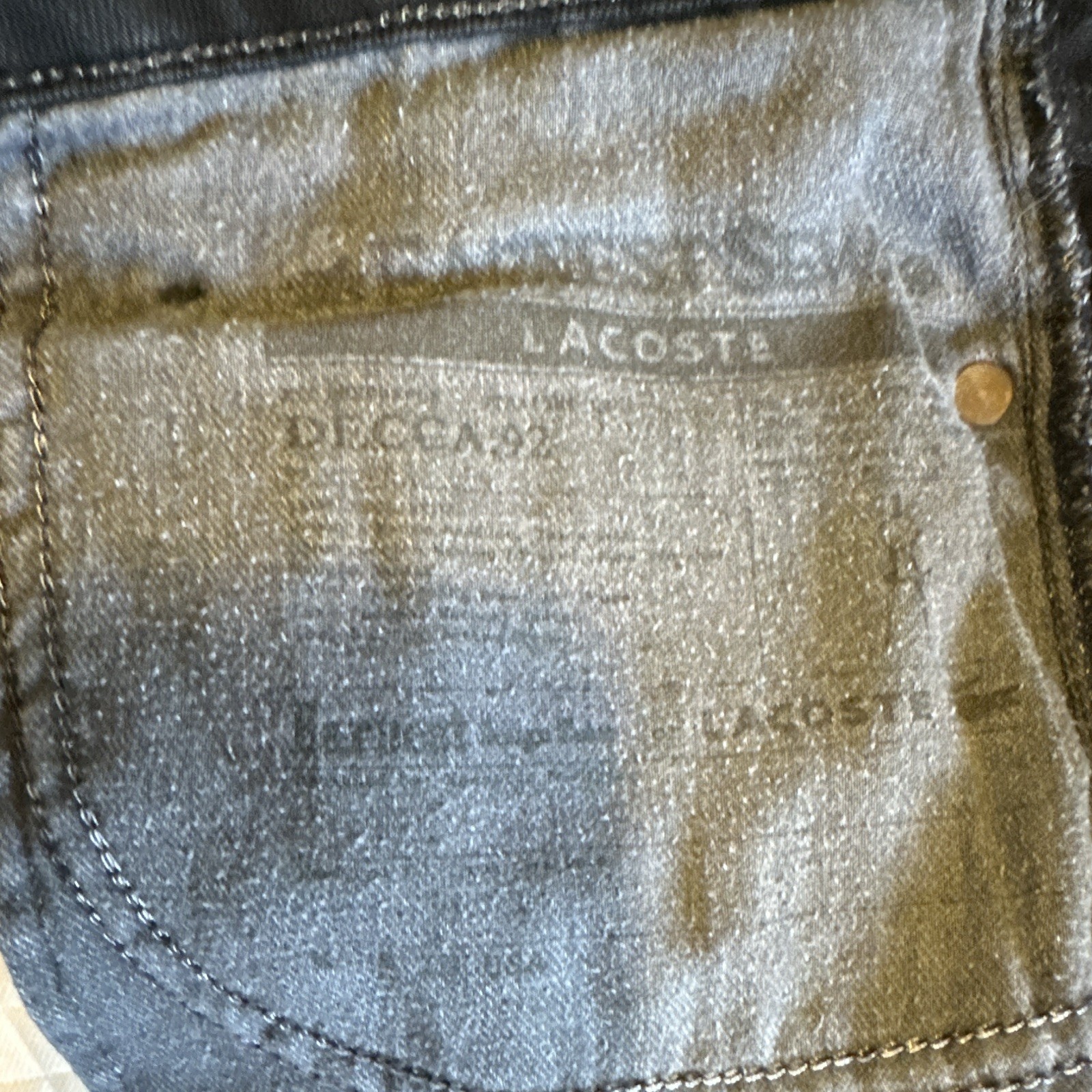 Lacoste Women’s Black Dark Wash Denim Slim Skinny Stretch 5-Pocket Jeans