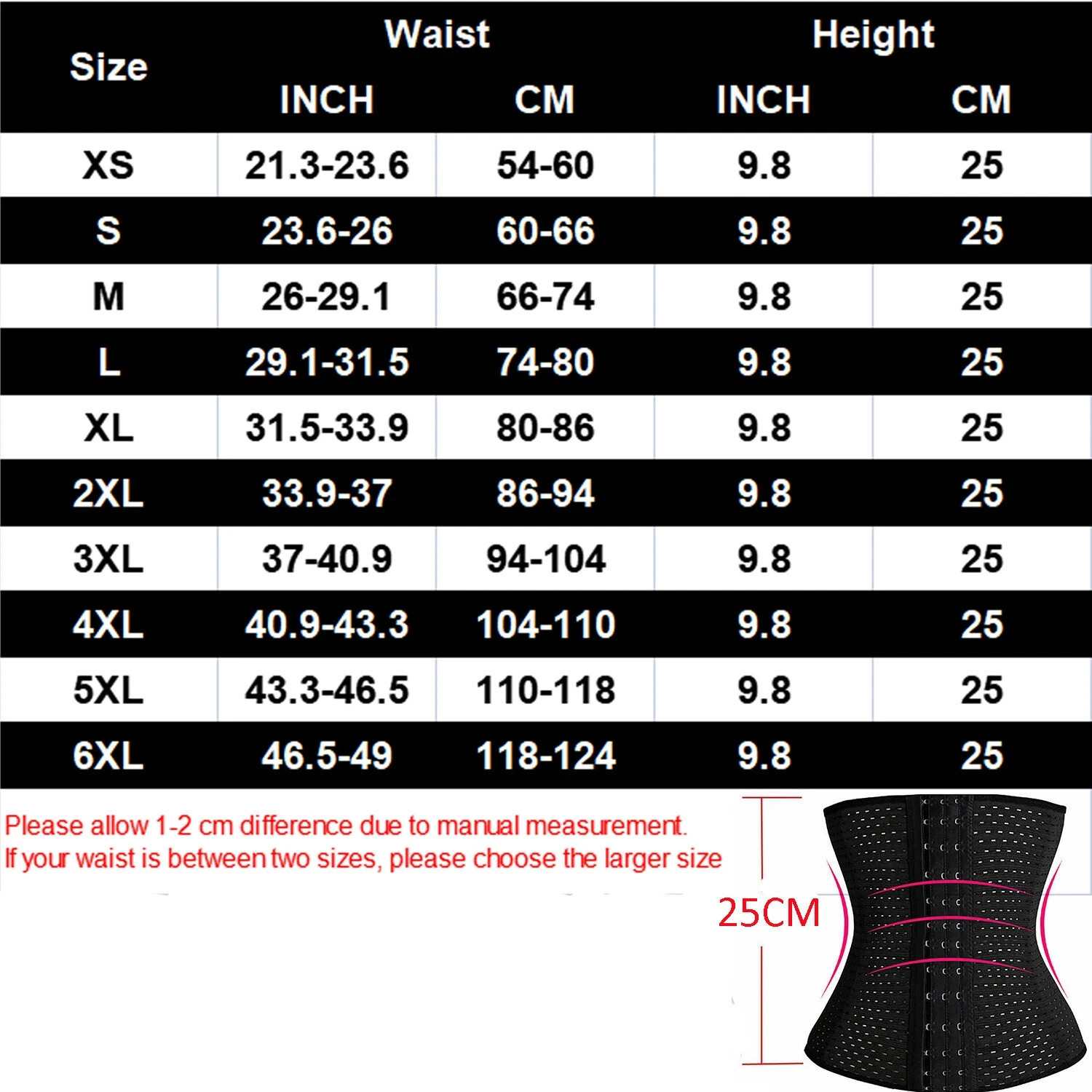 Waist Trainer Corset Shapewear Waist Cincher Hook & Eye Breathable