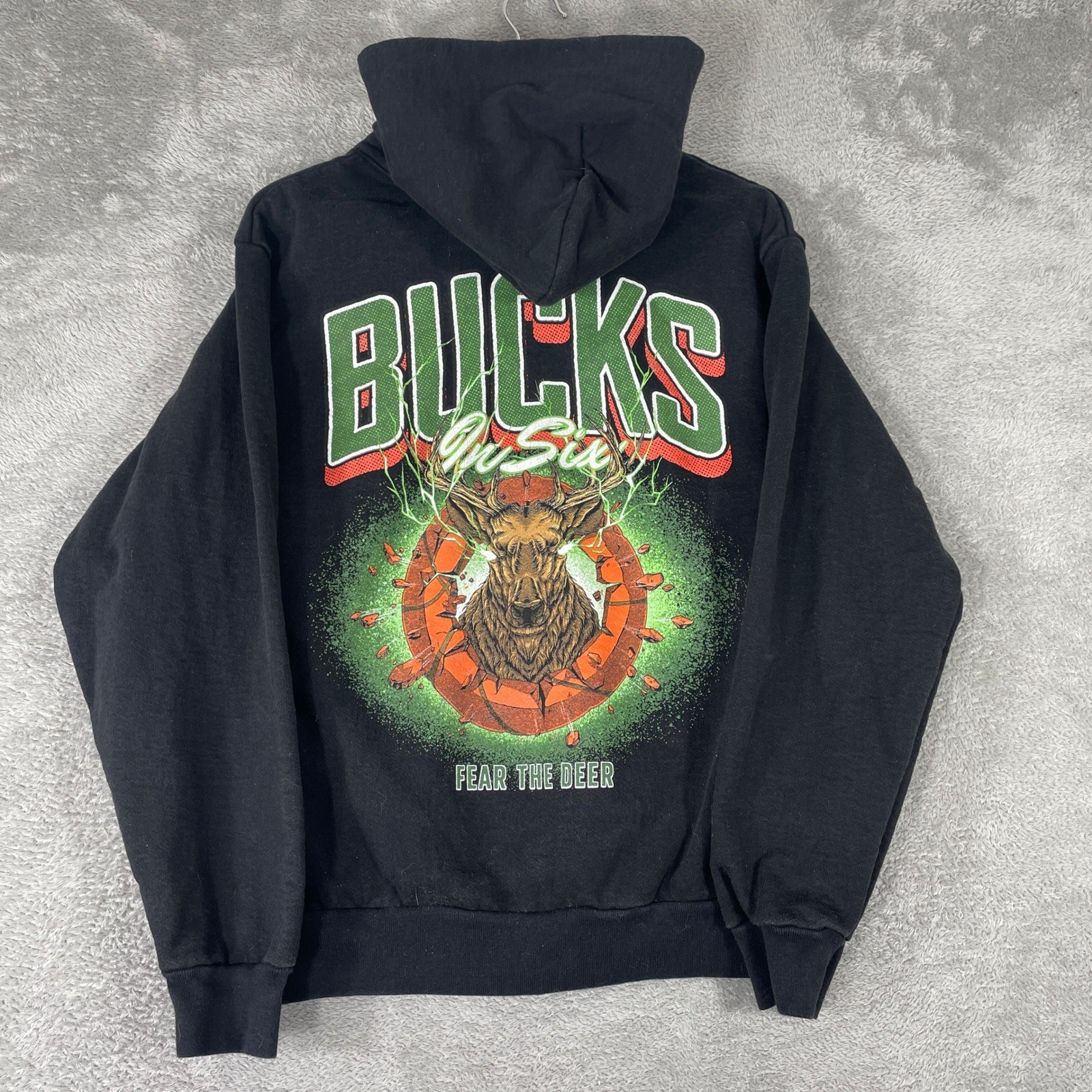 Unfinished Legacy Milwaukee Bucks Hoodie Mens Small Black NBA Streetwear Rare
