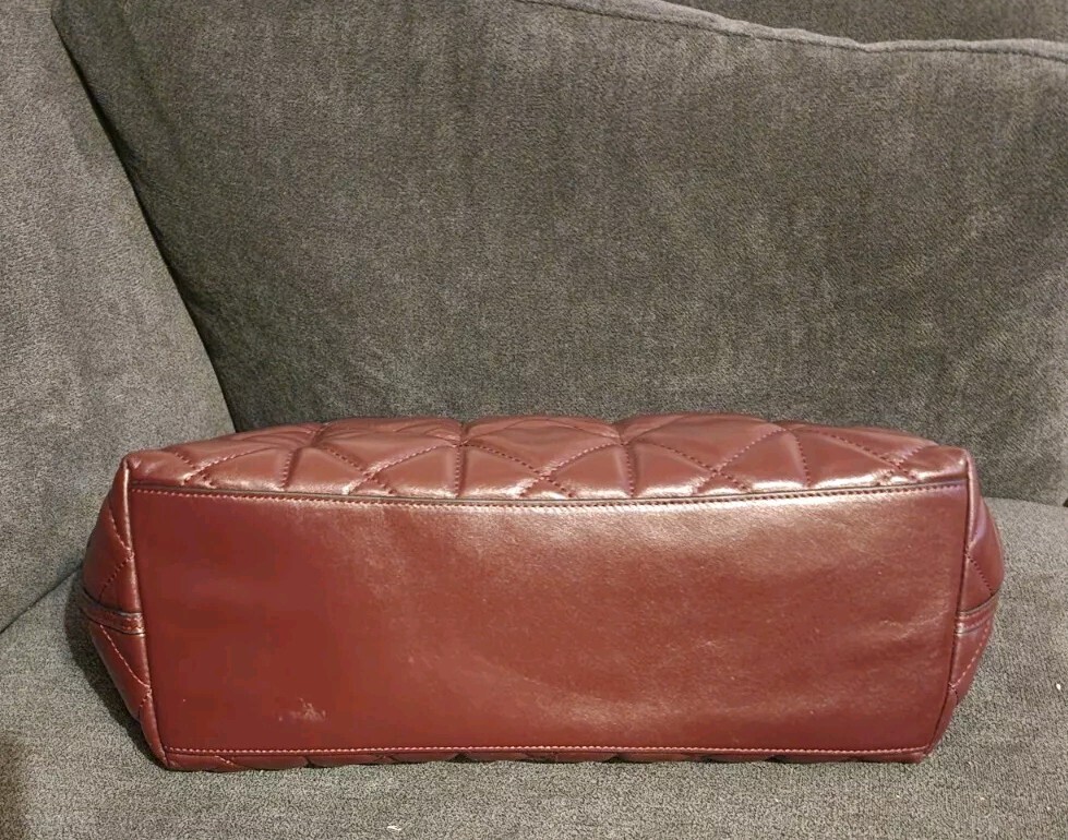 COACH AVA CHAIN TOTE IN QUILTED OXBLOOD LEATHER F36661 NEW MSRP $495