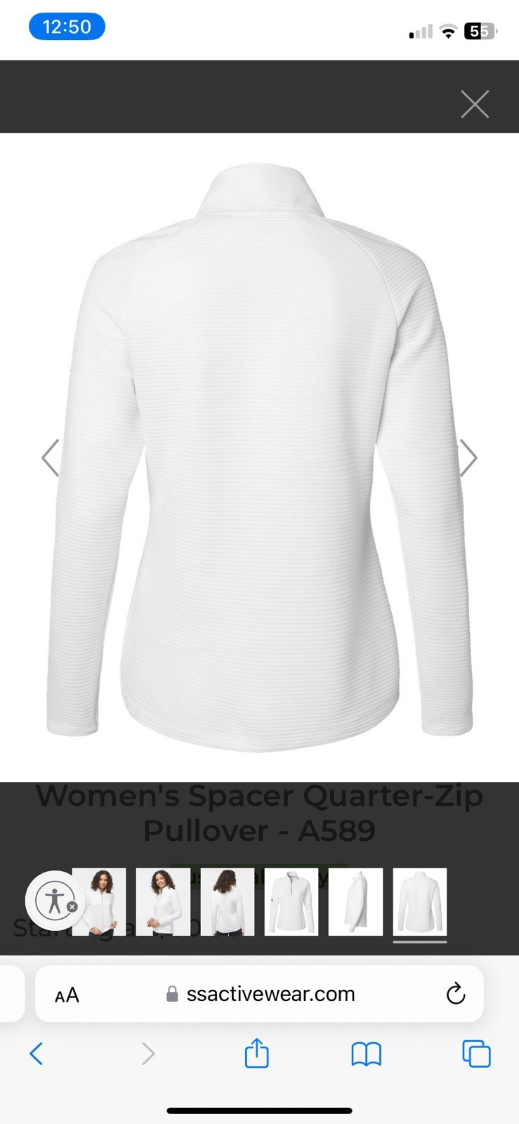 Adidas Women’s Spacer Quarter-zip Pullover Size SMALL
