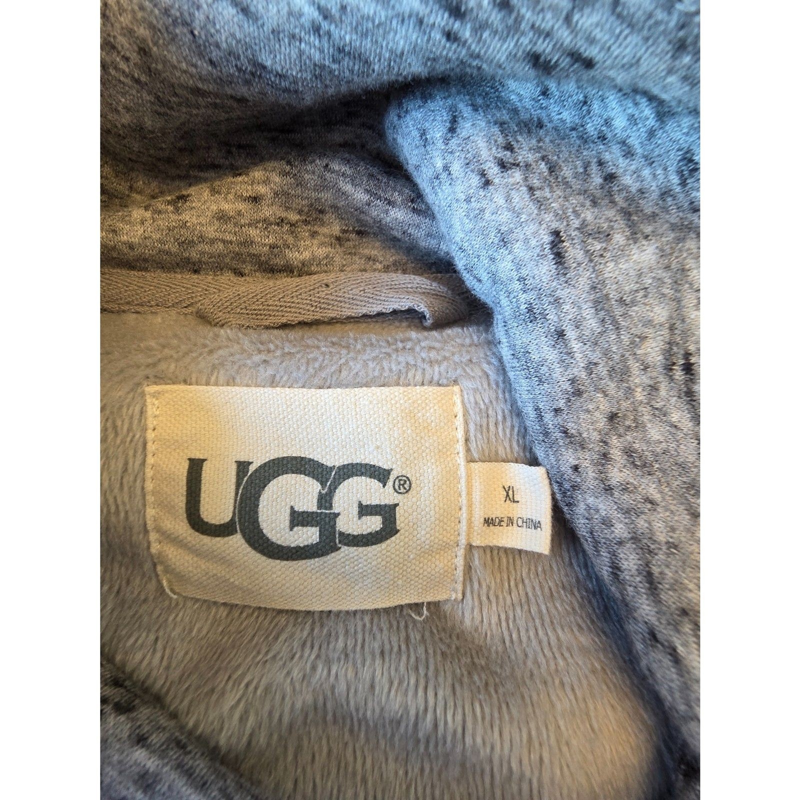 UGG Gray Cowl Neck Poncho Sweatshirt XL Cozy Fleece Athleisure Cape Top