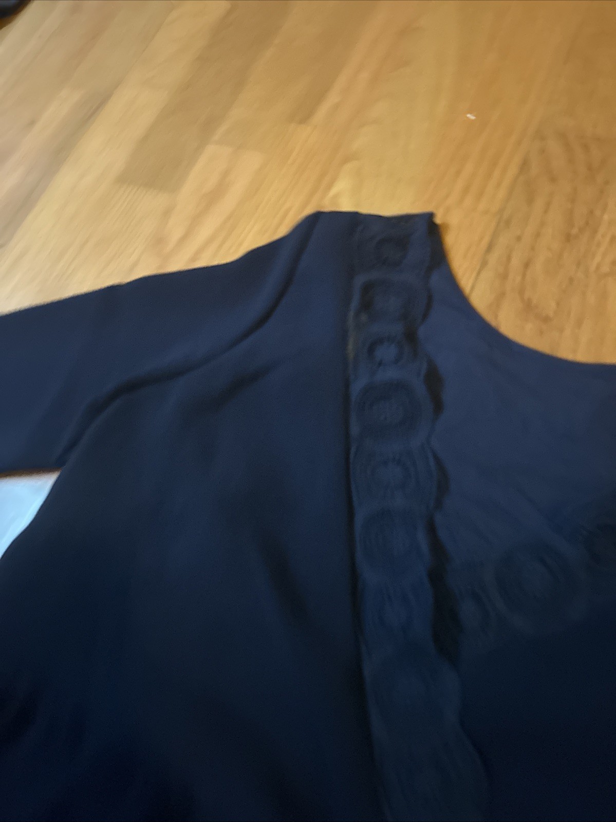 Sezane Navy Blue Blouse With Lace Back