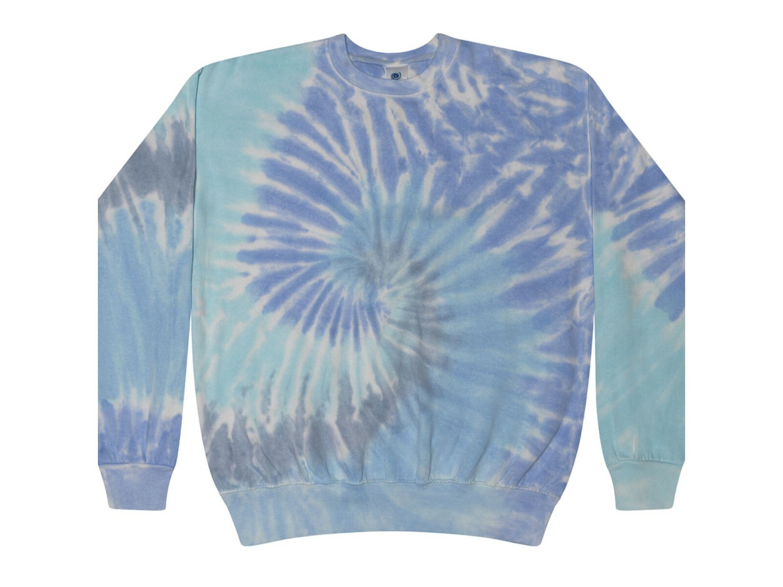 Tie Dye Multi-Color Crew Neck Fleece Adult Small to 3XL 80% Cotton Long Sleeve