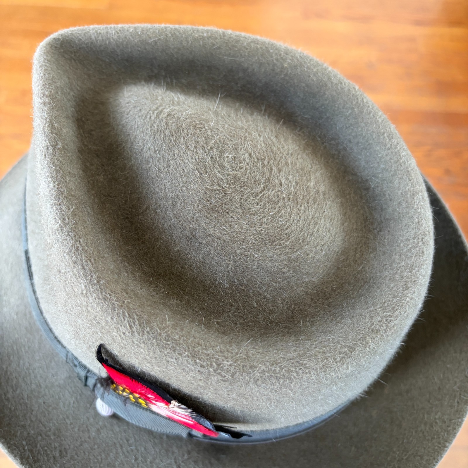 $995 Paul’s Hat Works Custom Fur Felt Fedora Stetson Moss Green Olive 7 1/8