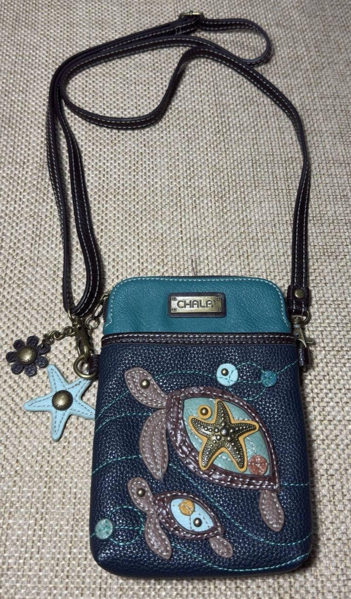 Chala Crossbody Purse Sea Turtle Print Adjustable Strap Starfish Seastar