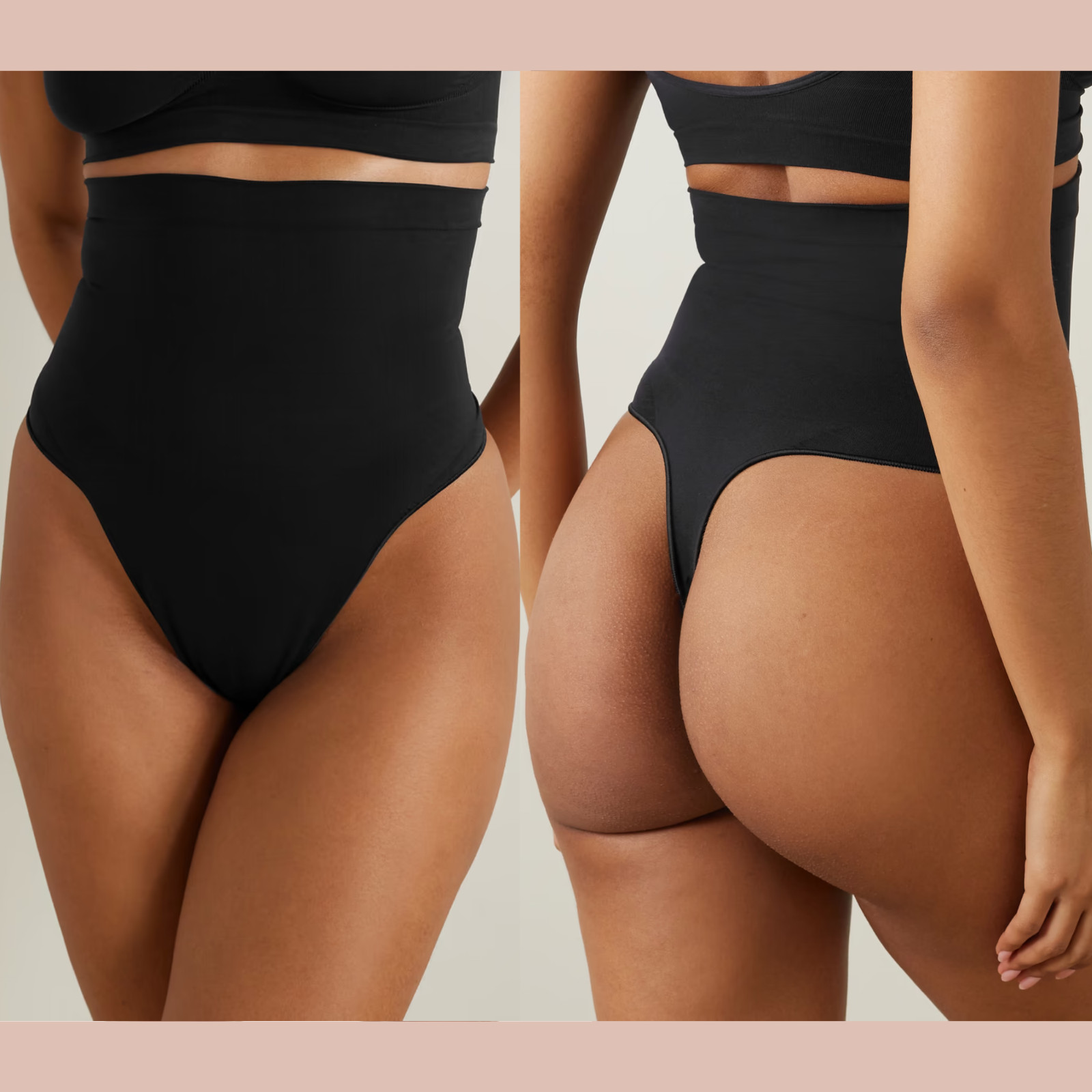 NEW $72 SKIMS [ 2PC Small ] Scuplt + Mesh High Waist Thong Sienna + Onyx #T2032