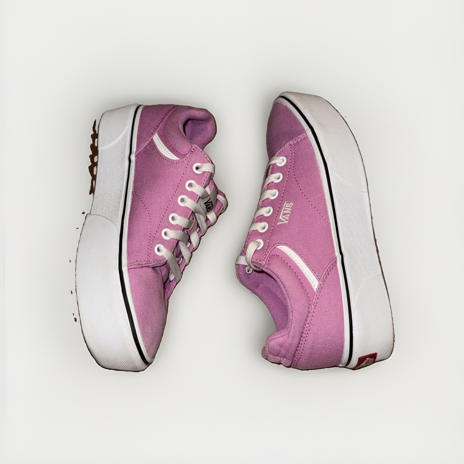 Vans Seldan Platform Honeysuckle Pink Canvas Low Top Skate Shoes Sneakers Size 8