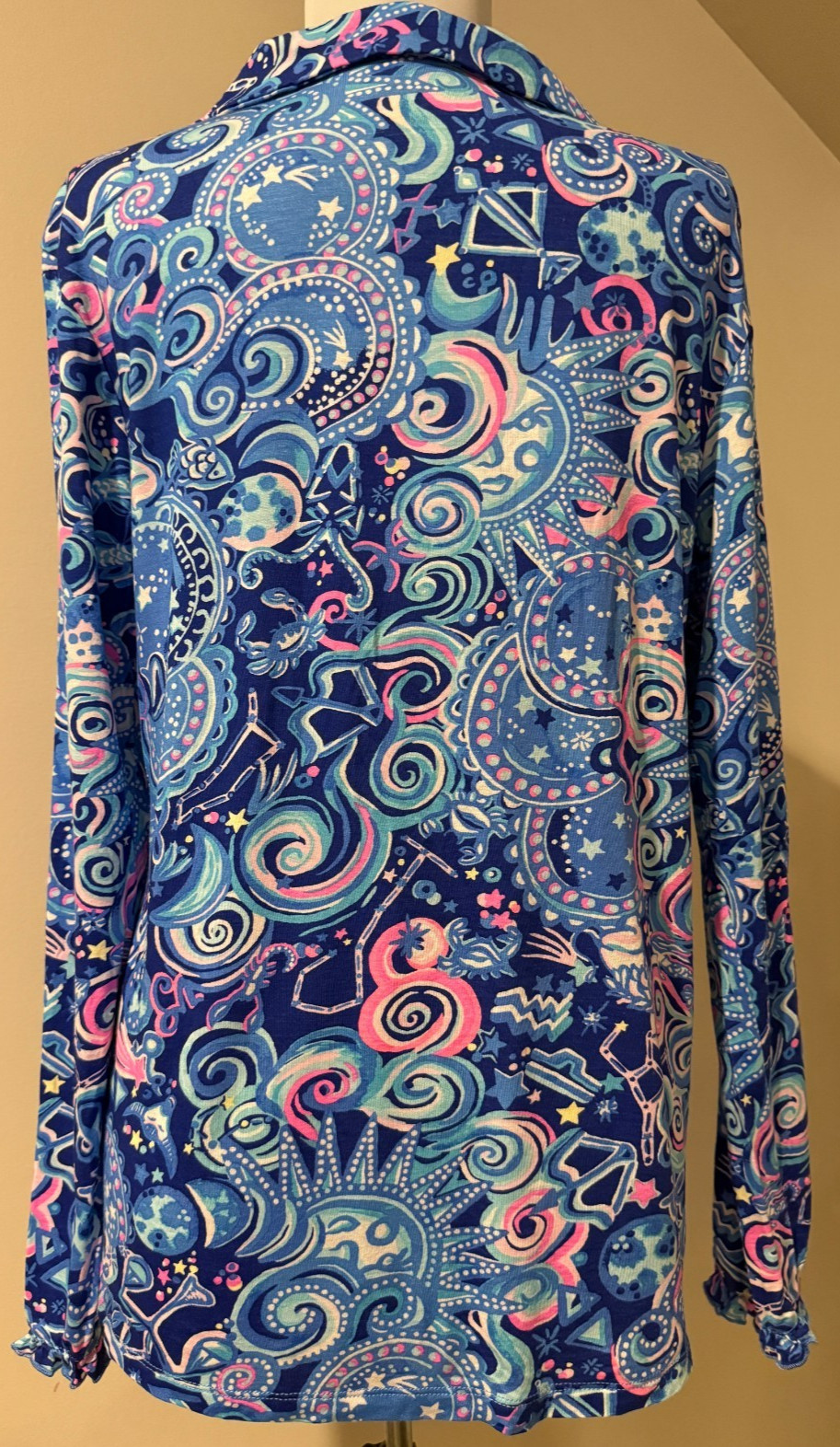 LILLY PULITZER Womens Pajama PJ Button Front Cosmic Kismet Shirt Top NWOT Medium