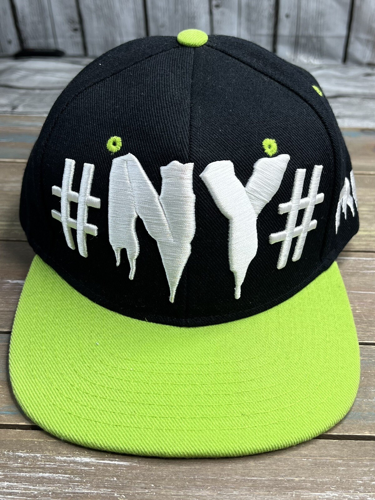 New York # TRILL Neon Green Black Cap Hat Snapback MuKa Headware SEE PICS