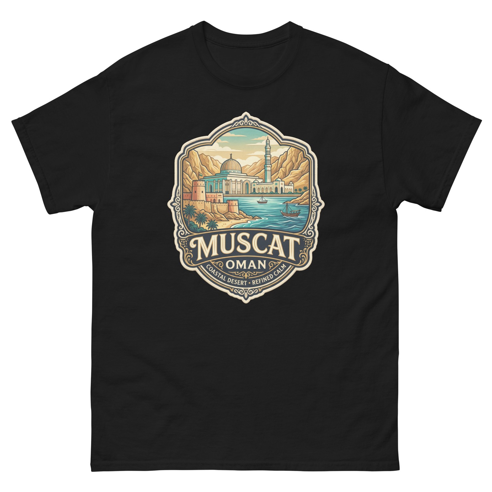 Muscat Oman Coastal Desert Graphic T-Shirt Unisex Travel Tee
