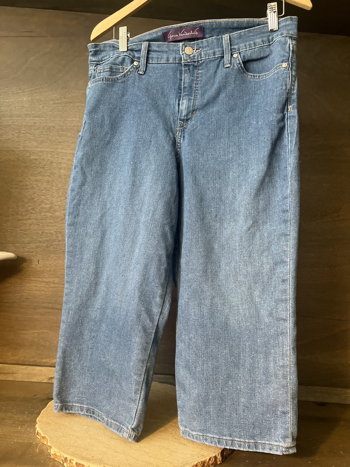 Gloria Vanderbilt Jeans Womens 12 Blue High Rise Capri Slimming Stretch Denim