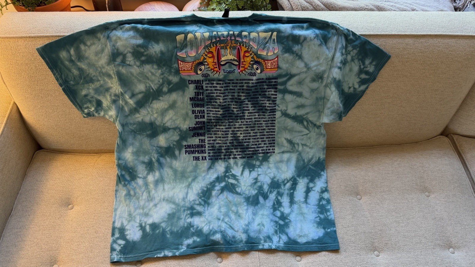 Lollapalooza Poster Tie Dye Lineup Tee 2026 Adukt Unisex Mens 3XL